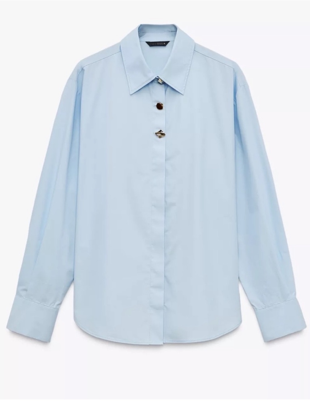 Zara Light Blue Button-Up Shirt
